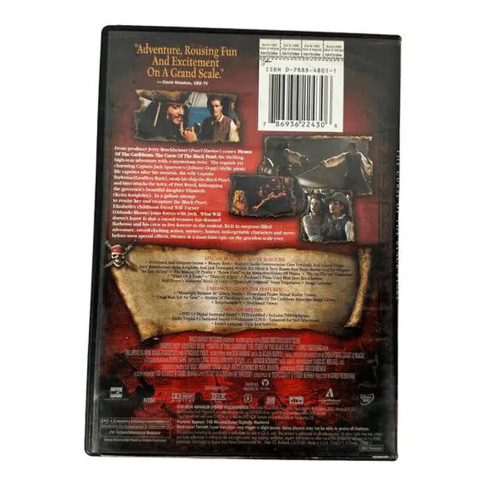 Pirates of the Caribbean the Curse of the Black Pearl DVD 2003 PG